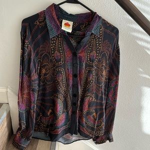 Farm rip button up blouse never worn
